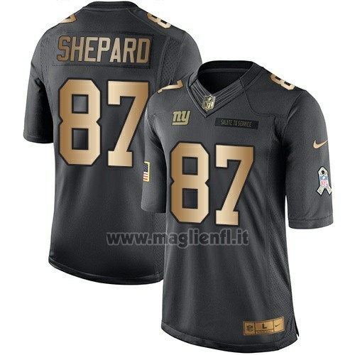 Maglia NFL Gold Anthracite New York Giants Shepard Salute To Service 2016 Nero